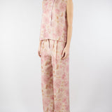 Camicia Rosa smanicata in organza di lino stampata TO0203450272 572 SEVENTY 