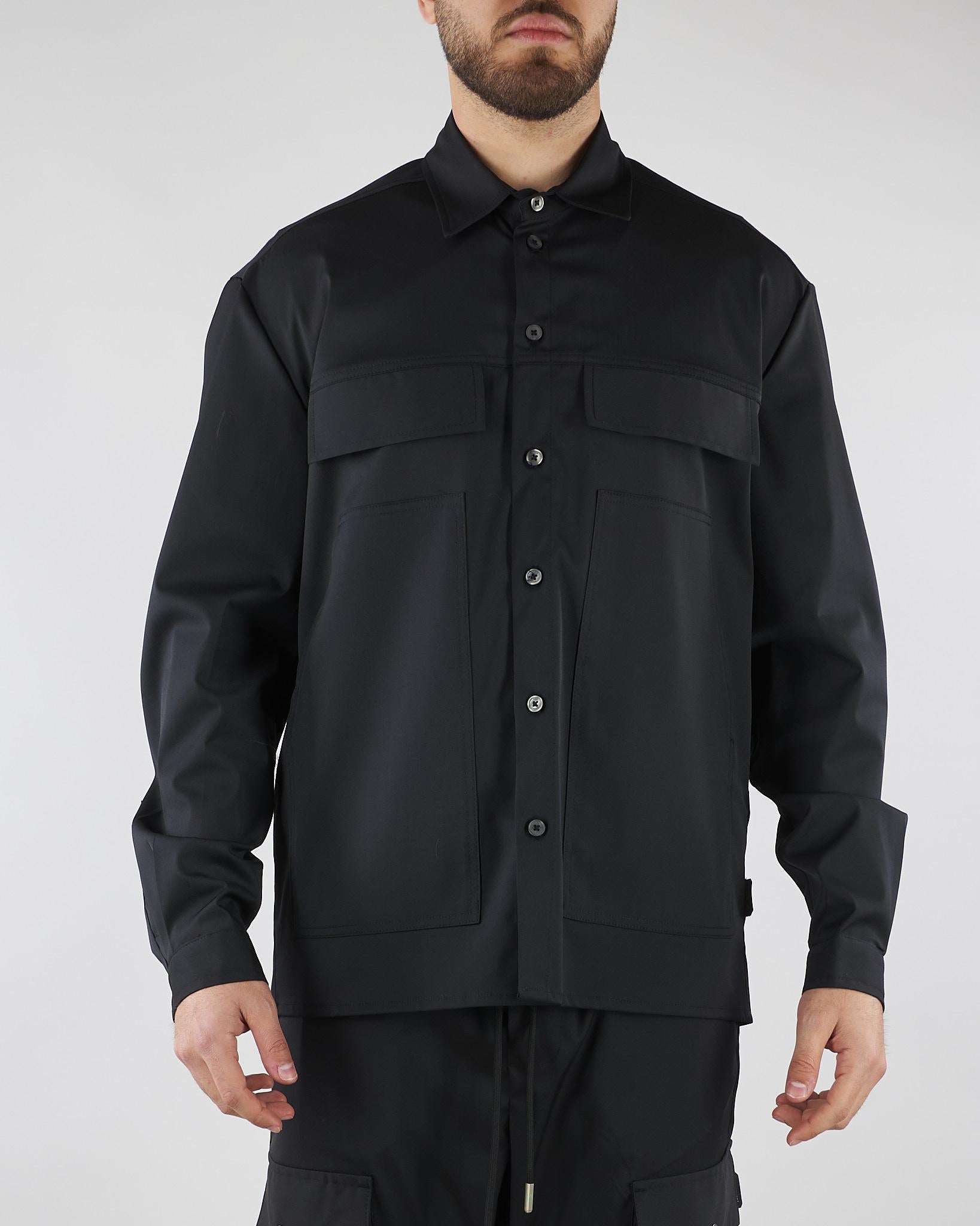 Camicia Nero con tasche Relaxed fit XCM7250 99 YES LONDON 