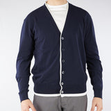 Cardigan Blu in cotone con profili a contrasto A008F100 6685 PAOLO PECORA 
