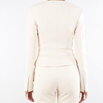 Giacca Milk in doppio crêpe con dettagli zip GI17356E2 DZ9 ELISABETTA FRANCHI 