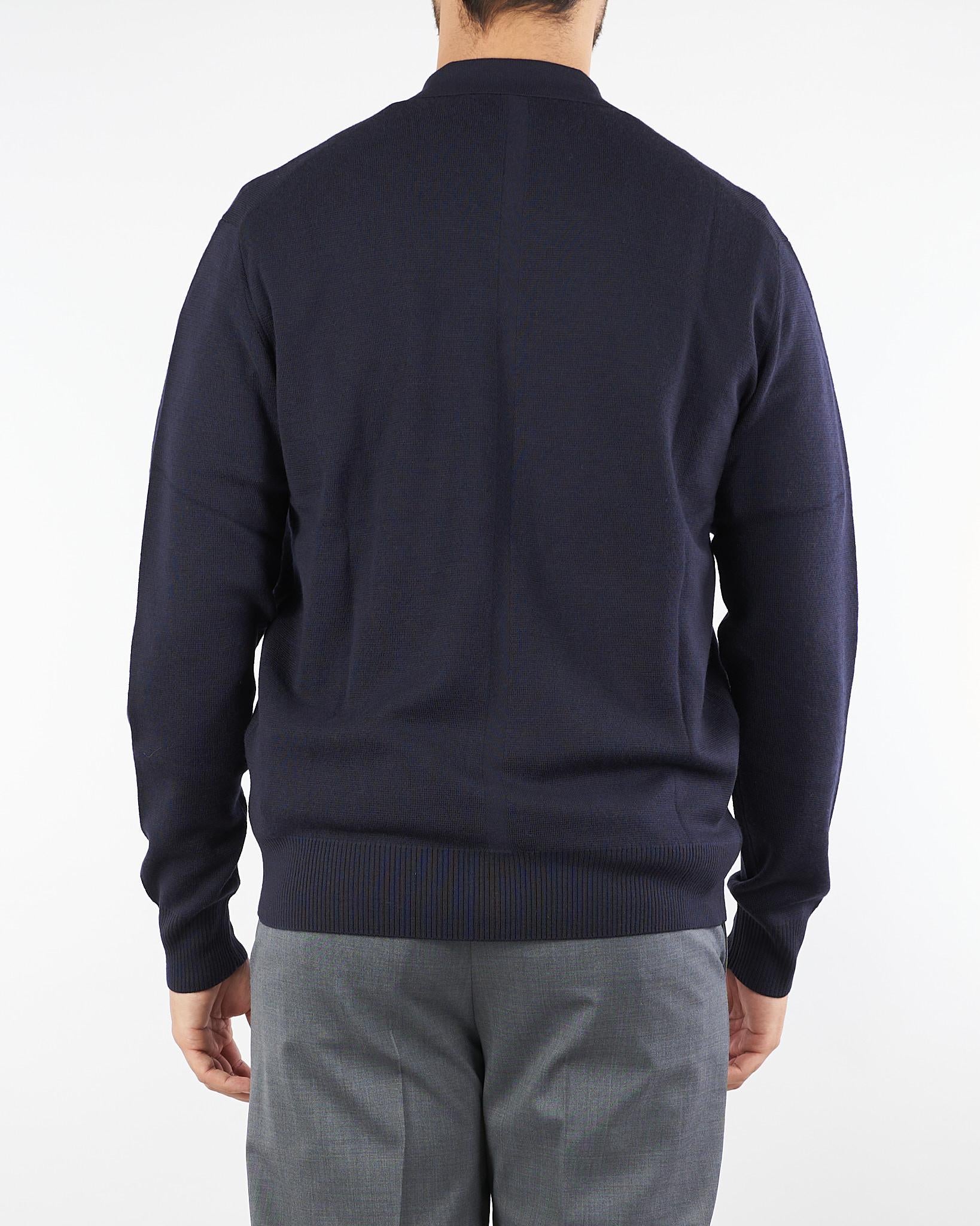 Cardigan Blu in lana con colletto L1MFW25266737 E044 LOW BRAND 