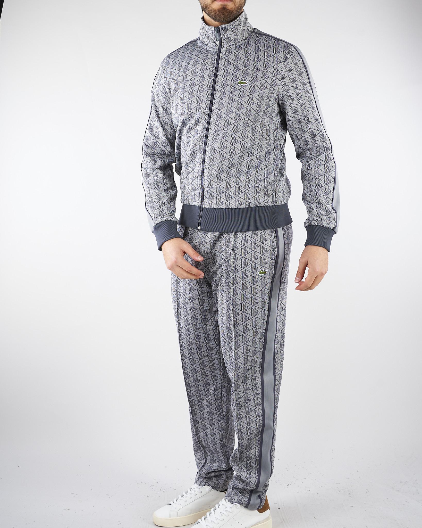 Felpa Grigio in jacquard con zip Paris SH1368 41I LACOSTE 