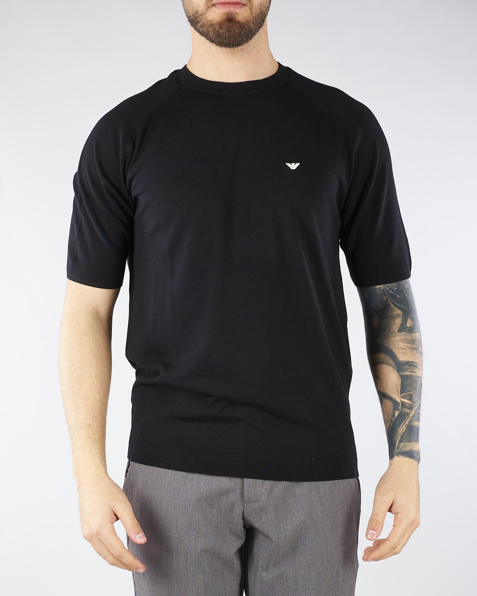 Maglia Nera con logo EM005527AF25247 UC001 EMPORIO ARMANI 