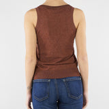 Top Marrone in misto cotone e seta SP5NT001 6022 ICONA 