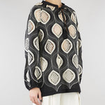 Blusa Nero-Bianco con ricami D3209763 01 CLIPS 