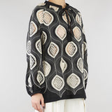 Blusa Nero-Bianco con ricami D3209763 01 CLIPS 