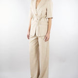 Pantalone Beige in tramato light PA01201TTEL0014 V0778 SIMONA CORSELLINI 