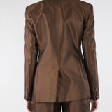 Blazer doppiopetto Marrone in shantung MSTPECCATI 2 MAX MARA STUDIO 