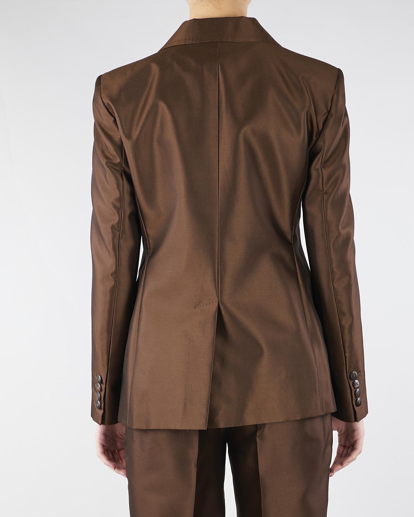 Blazer doppiopetto Marrone in shantung MSTPECCATI 2 MAX MARA STUDIO 