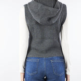 Gilet Antracite con cappuccio in lana e cachemire MESCAL 10 MAX MARA STUDIO 