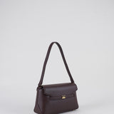 Borsa Cacao a spalla con placca logo