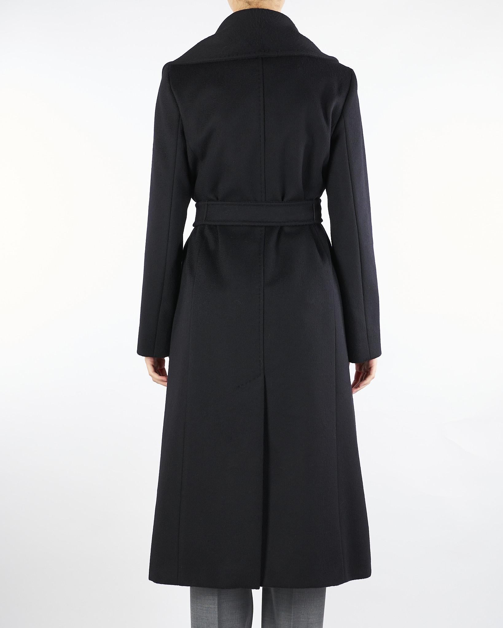 Cappotto Nero in drap di pura lana LORIANA 13 MAX MARA STUDIO 