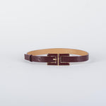 Cintura Merlot in pelle con fibbia logo CT58S57E2 EA4 ELISABETTA FRANCHI 