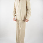 Pantalone Beige in lino con elastico PA3702 25 I'M BRIAN 