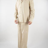 Pantalone Beige in lino con elastico PA3702 25 I'M BRIAN 