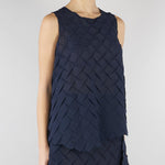 Top jacquard Blu con fondo asimmetrico M6EY12 880 MEIMEIJ 