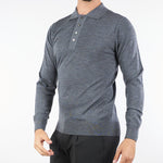 Maglia Polo Grigio in lana merinos extrafine A010F001 8995 PAOLO PECORA 