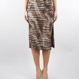 Gonna Cacao in jersey leggero con stampa alligatore GO14961E2 644 ELISABETTA FRANCHI 
