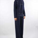 Maglia Blu con cappuccio e bottoni gioiello RF5256MA41R 93812 BLUGIRL 