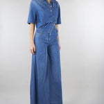 Jeans in Denim wide leg PAT0101C0400007 V0765 SIMONA CORSELLINI 