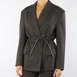 Giacca Moro check con cintura TF0132 85 VICOLO 