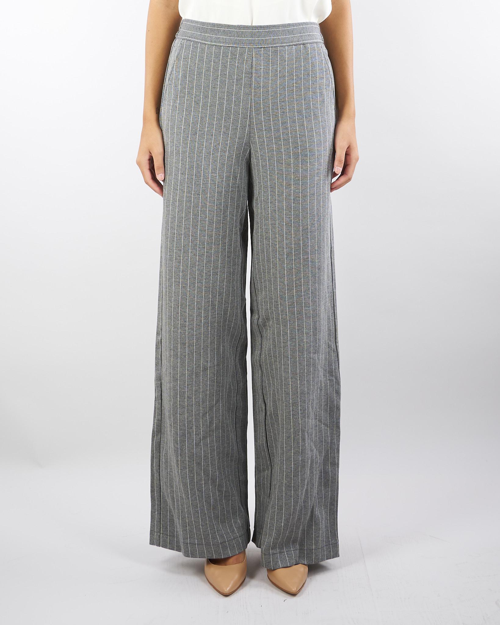 Pantaloni Grigio ampi in jersey gessati RISTORO 1 PENNY BLACK 