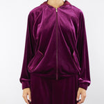 Felpa Bordeaux in velluto con cappuccio C5049679 12 CLIPS 