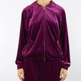 Felpa Bordeaux in velluto con cappuccio C5049679 12 CLIPS 