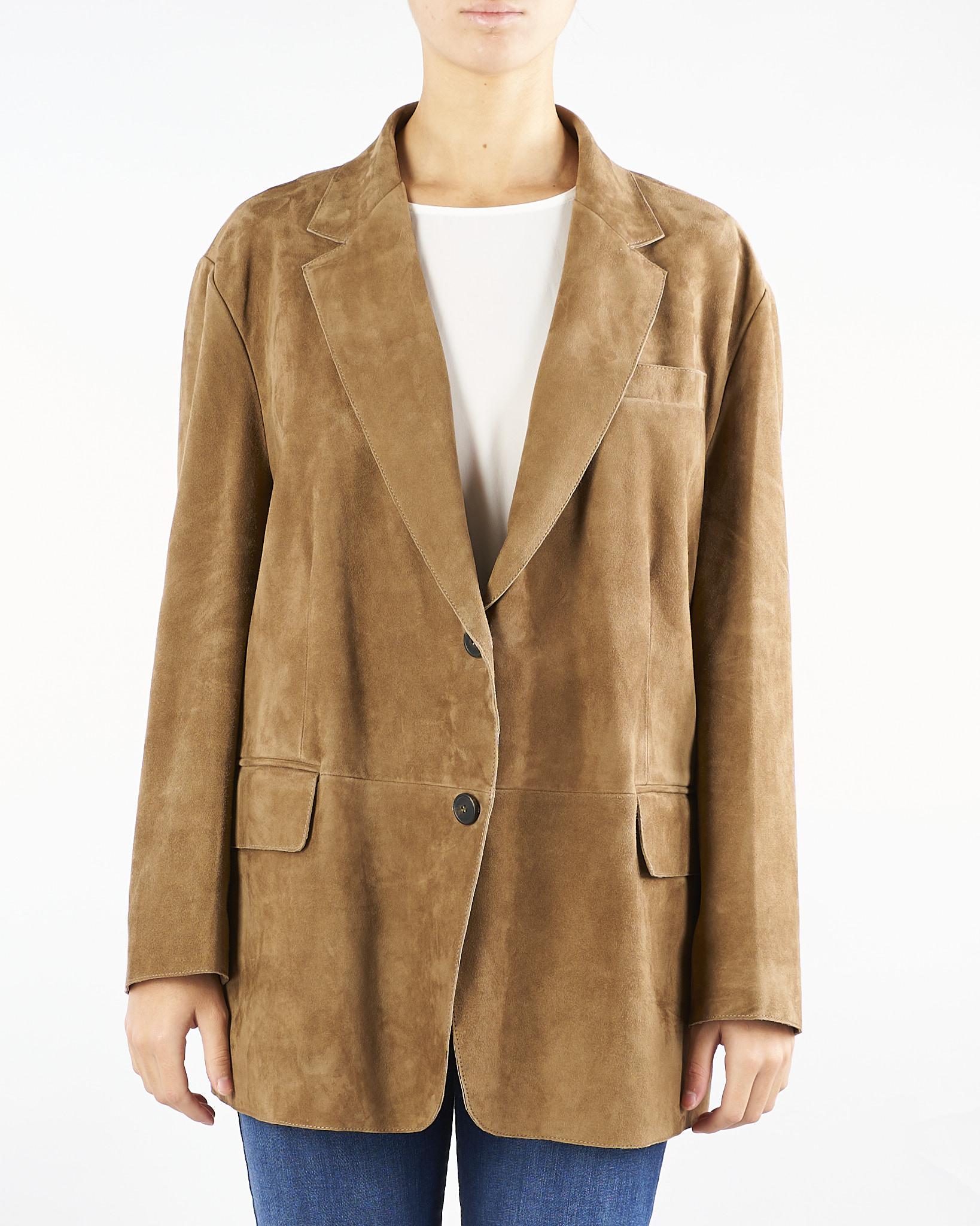 Blazer Taupe over in suede ROLANDA 1 MAX MARA WEEKEND 