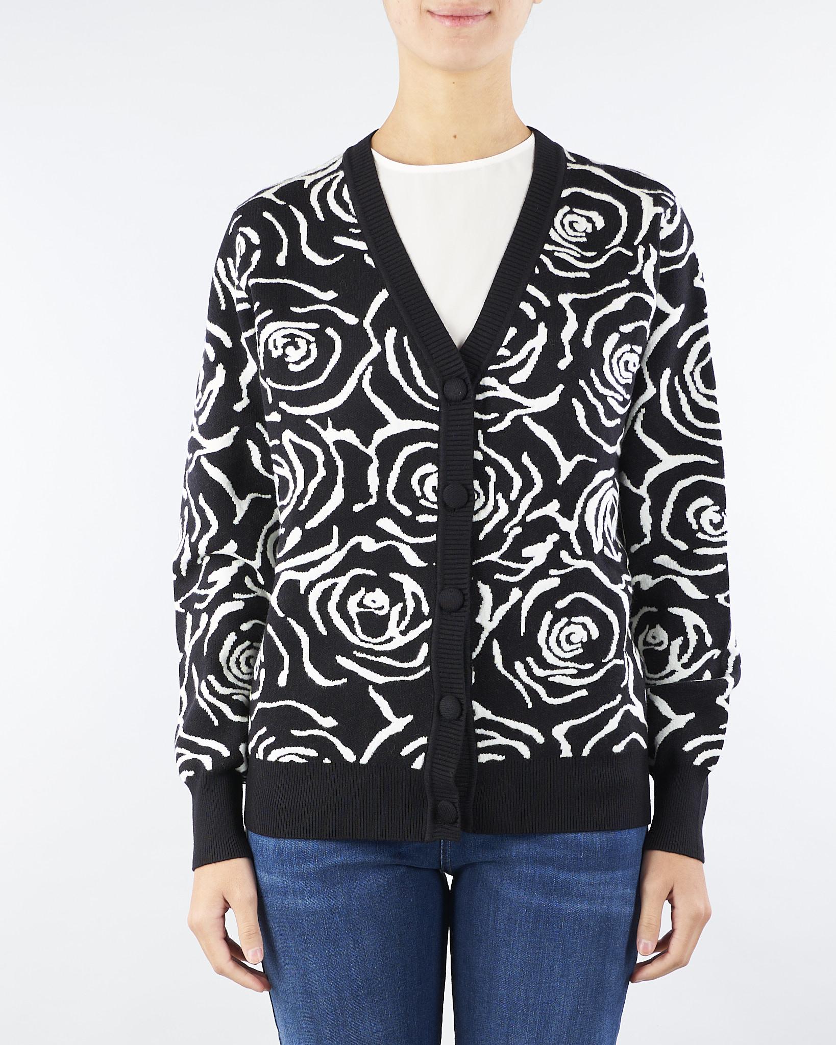 Cardigan Jacquard Nero-Bianco NS150 00 NO SECRETS 