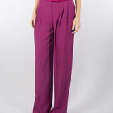 Pantaloni Magenta ampi con vita alta