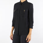 Camicia Nero in goergette di viscosa CA12256E2 110 ELISABETTA FRANCHI 
