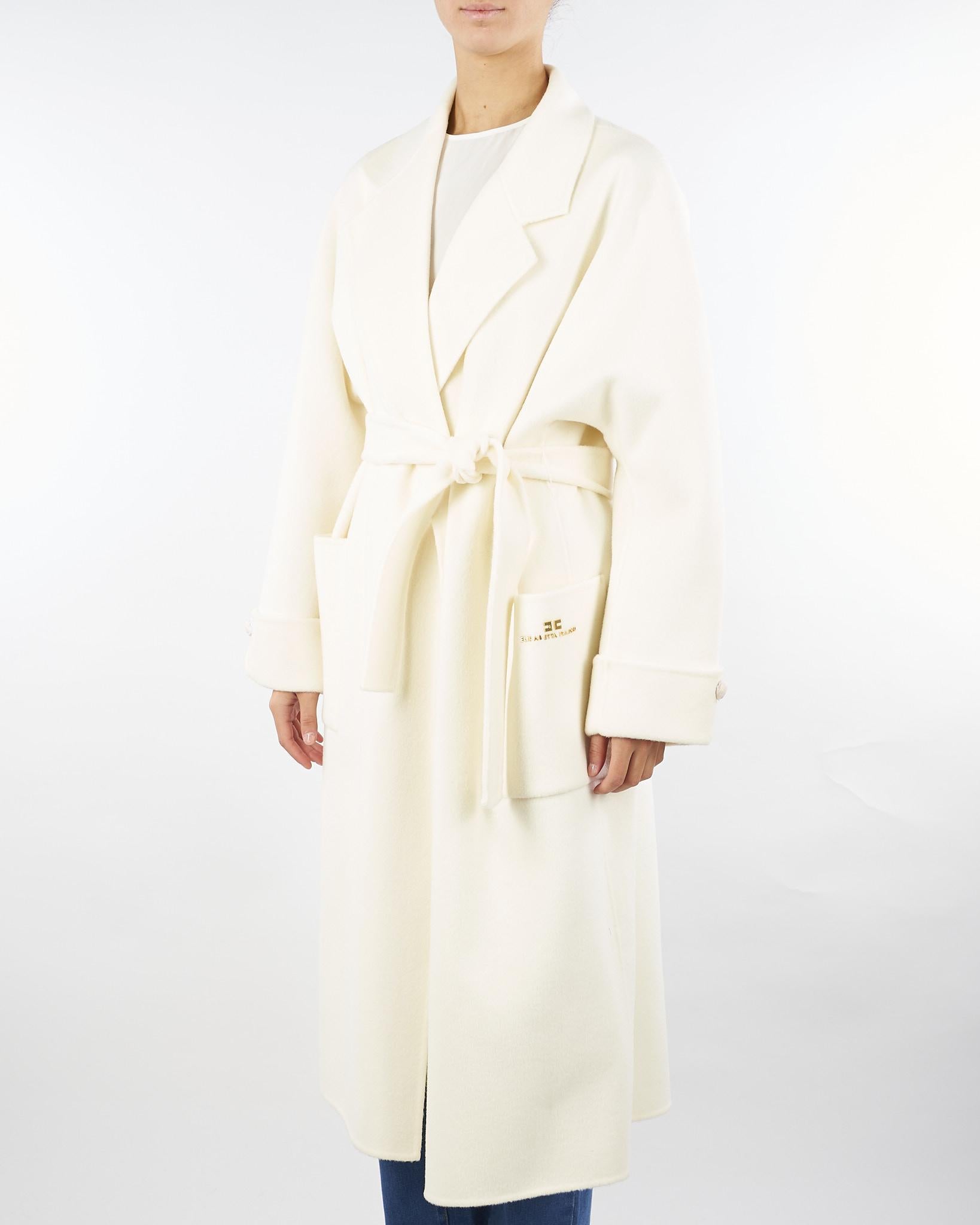 Cappotto Milk in panno di lana double CP68D56E2 DZ9 ELISABETTA FRANCHI 