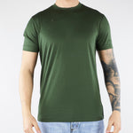 T-shirt Verde in misto lyocell e cotone con logo al fondo EM006691AF10017 U7263 EMPORIO ARMANI 