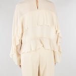 Blusa Fuji crema con balze FUJI 690 NENETTE 