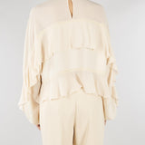 Blusa Fuji crema con balze FUJI 690 NENETTE 