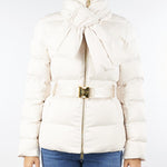 Piumino Milk in tessuto vela jacquard con cintura PI83D56E2 DZ9 ELISABETTA FRANCHI 