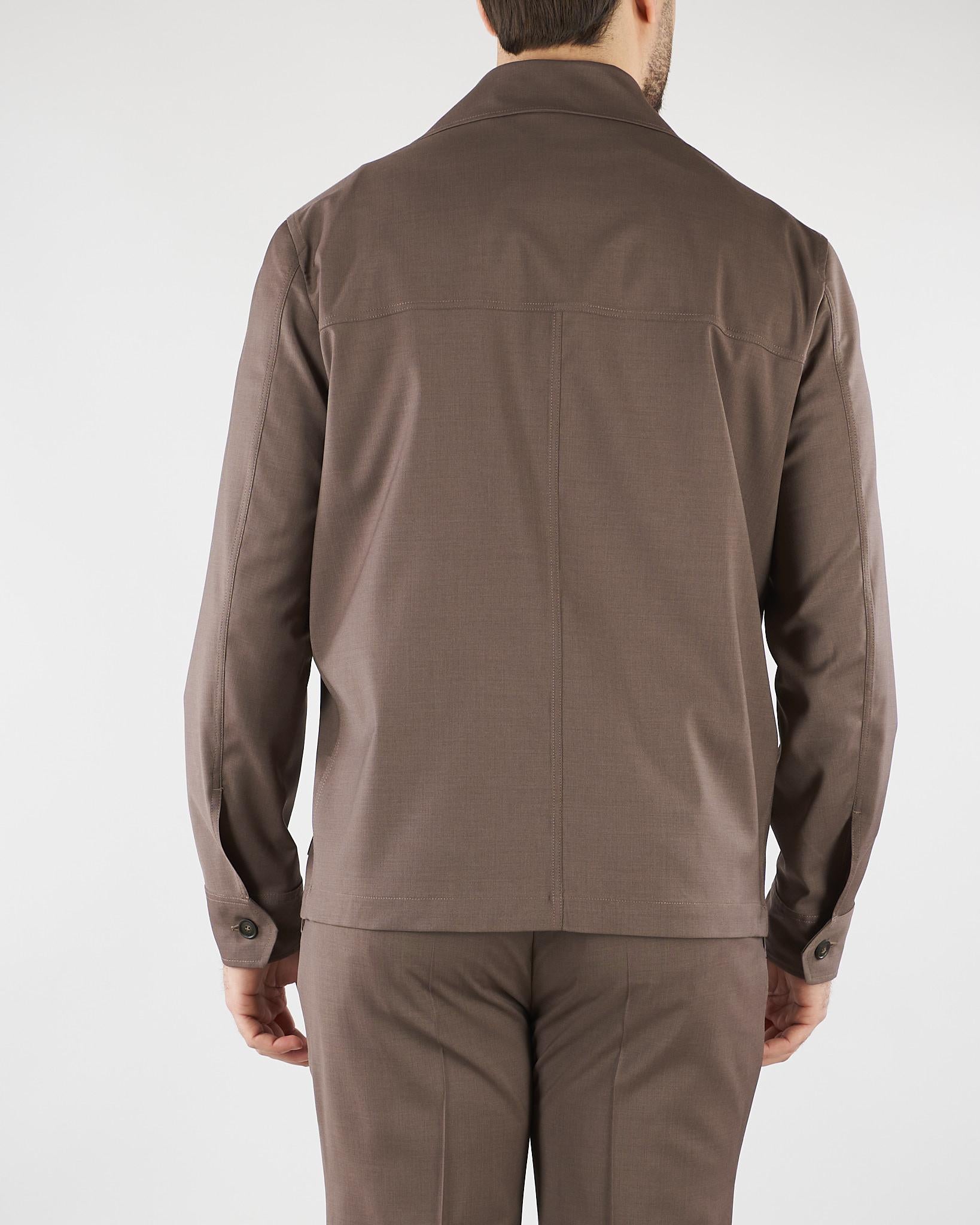 Overshirt Tortora in fresco di lana stretch 4032G2458260000 29 MANUEL RITZ 