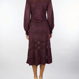 Abito Bordeaux in maglia jacquard TP3381 12367 TWIN SET 