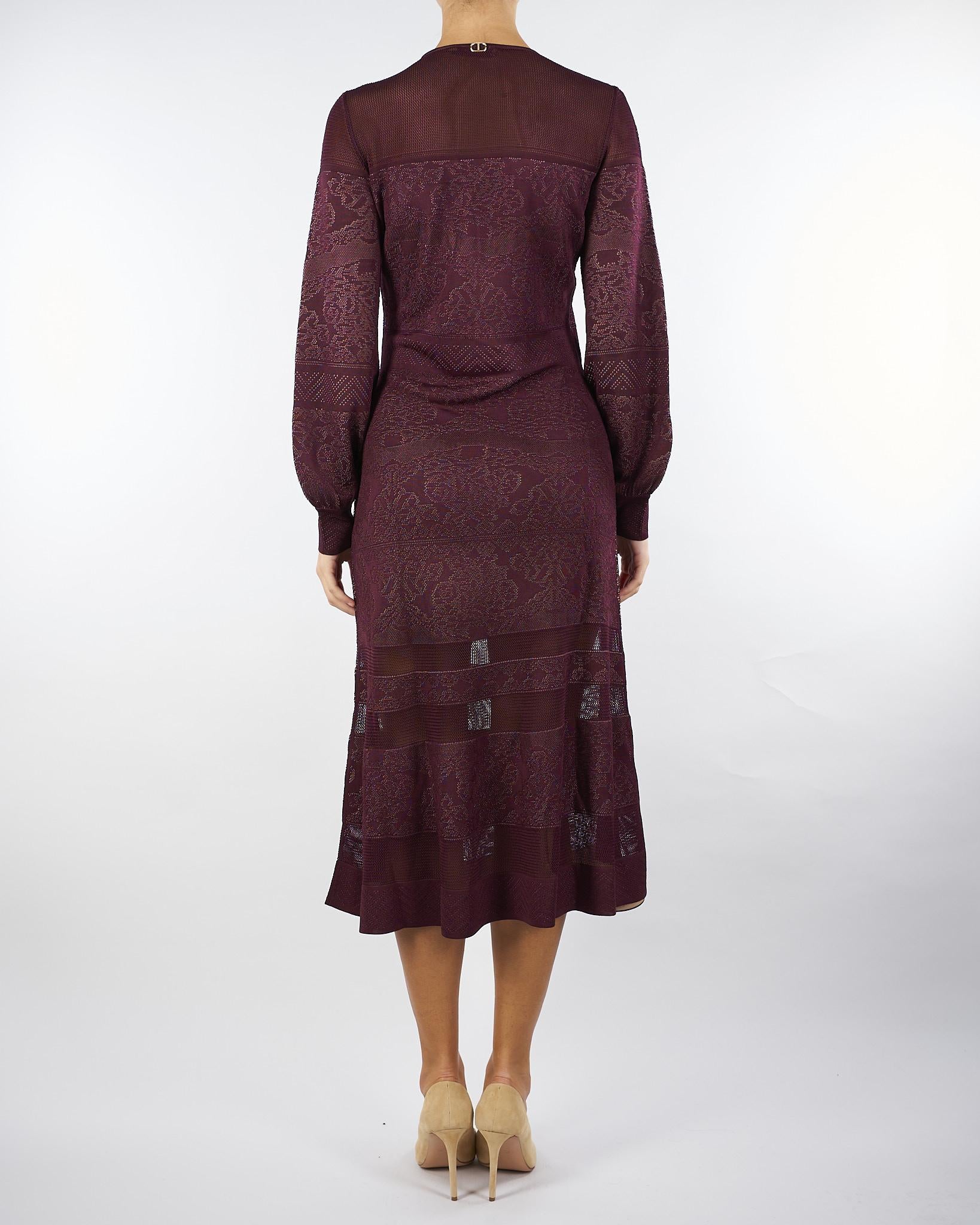 Abito Bordeaux in maglia jacquard TP3381 12367 TWIN SET 