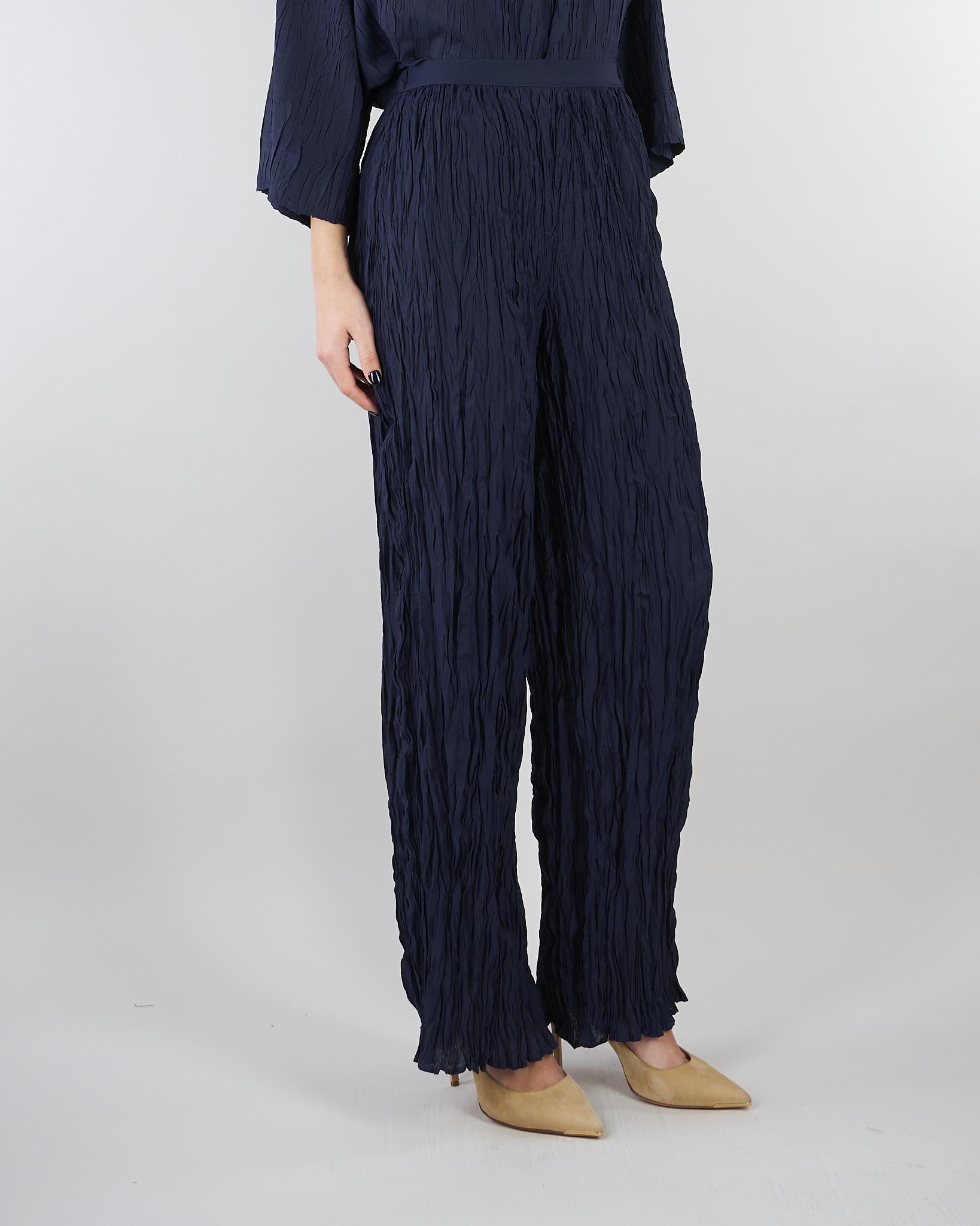 Pantalone Blu dritto con elastico in vita SP5PR004 3000 ICONA 