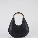 Borsa Nero hobo piccola con manico gioiello