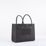 Tote piccola Nero in rafia jacquard