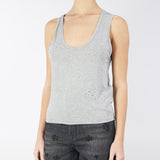 Top Grigio con strass
