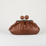 Borsa Pasticcino Bag Cuoio medium in pelle con stampa cocco WKAALISSO 1 MAX MARA WEEKEND 