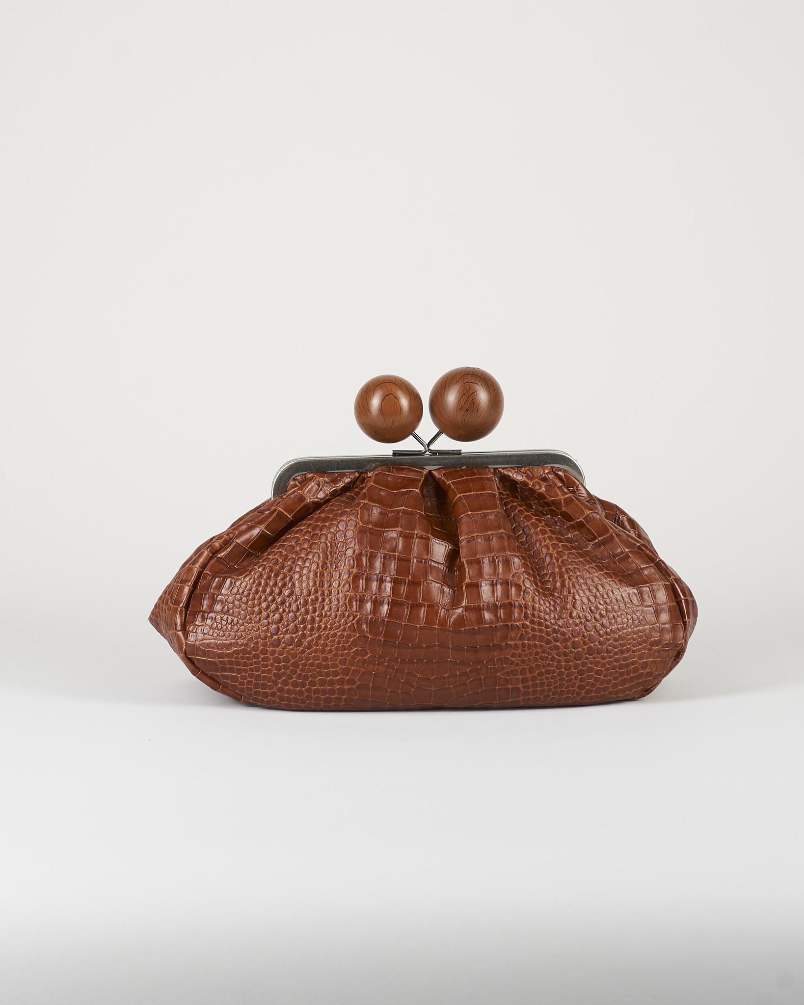 Borsa Pasticcino Bag Cuoio medium in pelle con stampa cocco WKAALISSO 1 MAX MARA WEEKEND 