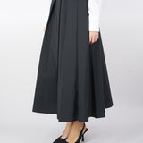 Gonna Nero lunga in taffetà