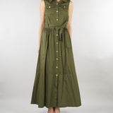 ABito Verde chemisier in cotone NS032 37 NO SECRETS 