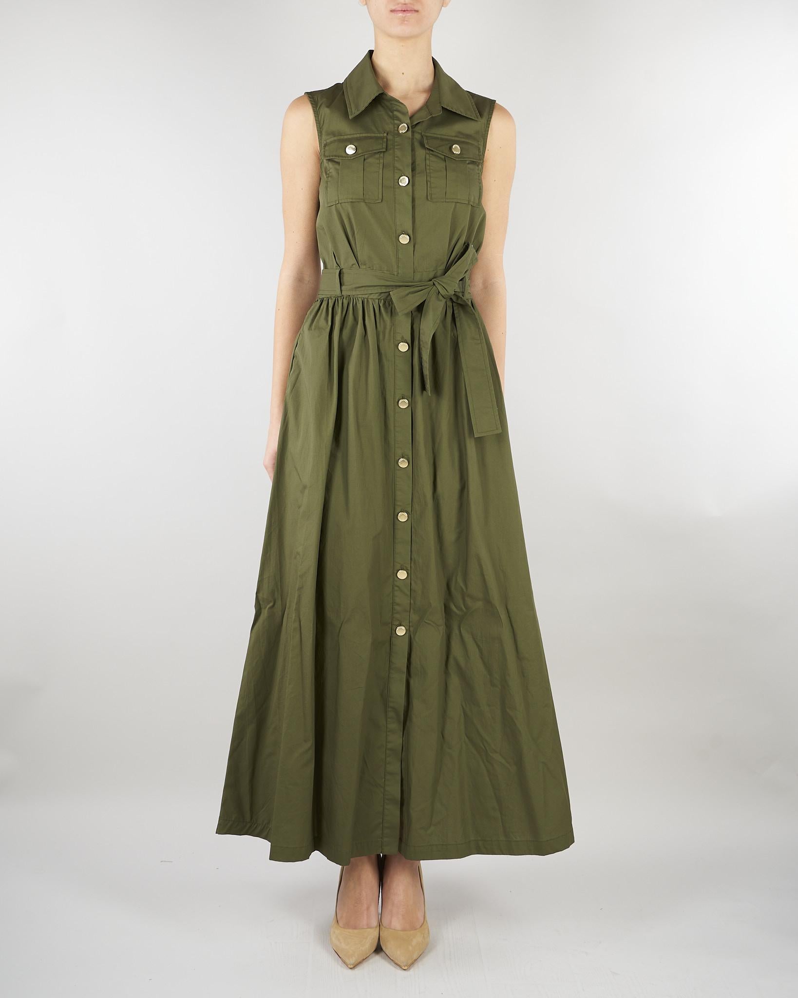 ABito Verde chemisier in cotone NS032 37 NO SECRETS 