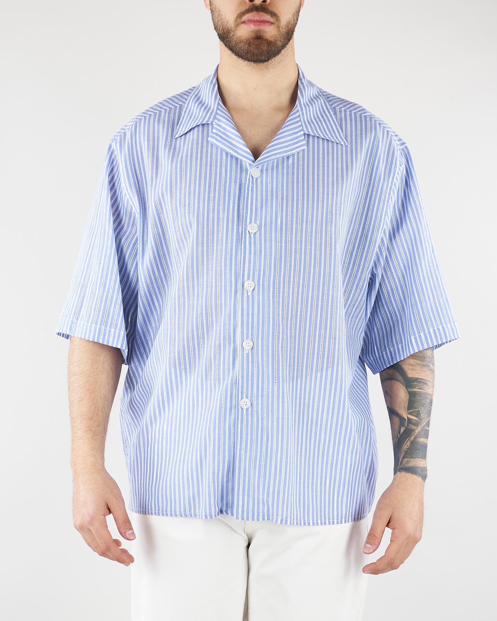 Camicia Blu-Bianco a righe in cotone CAU3DICI013 31 3DICI 
